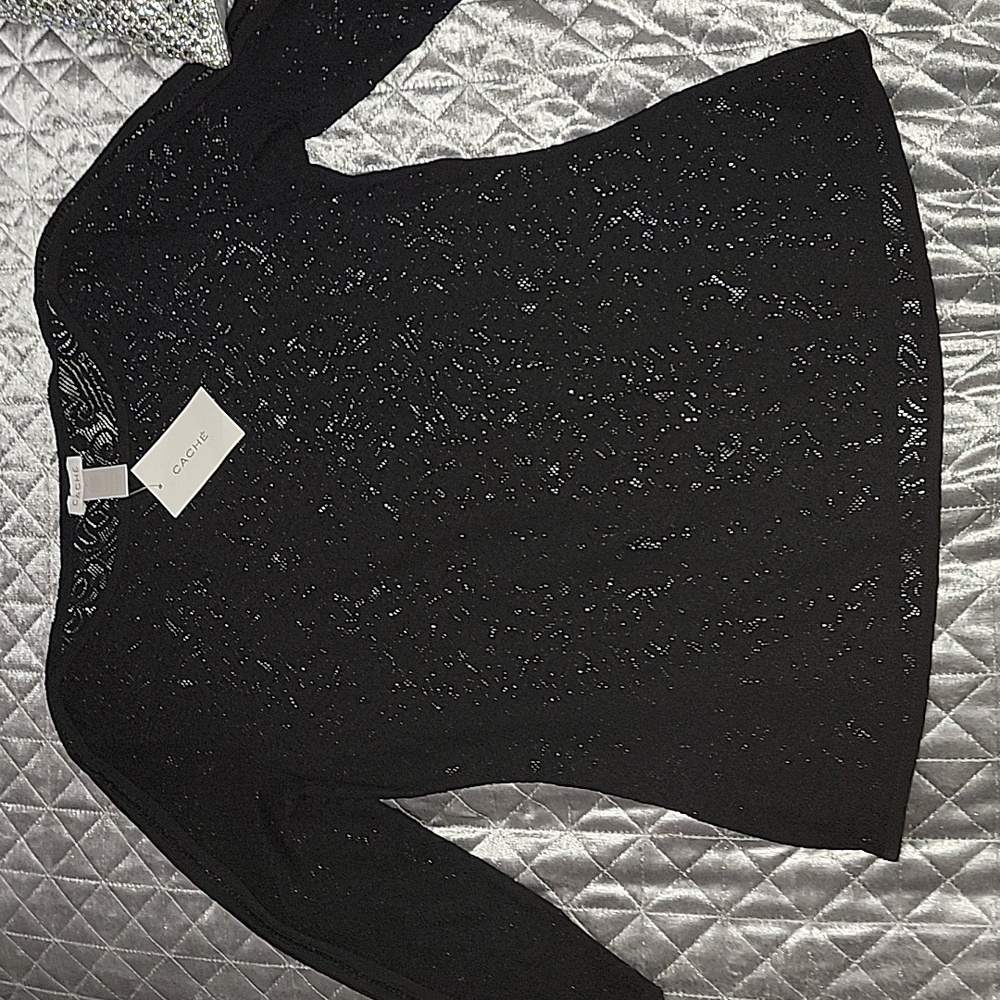Cache knit long-sleeved